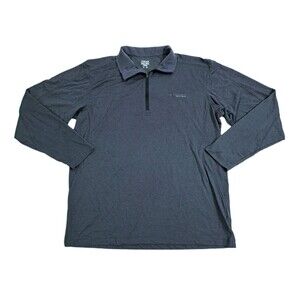 Columbia Field Gear Pullover Mens Large Dark Gray Green 1/4 Zip Omni-Dry Shirt